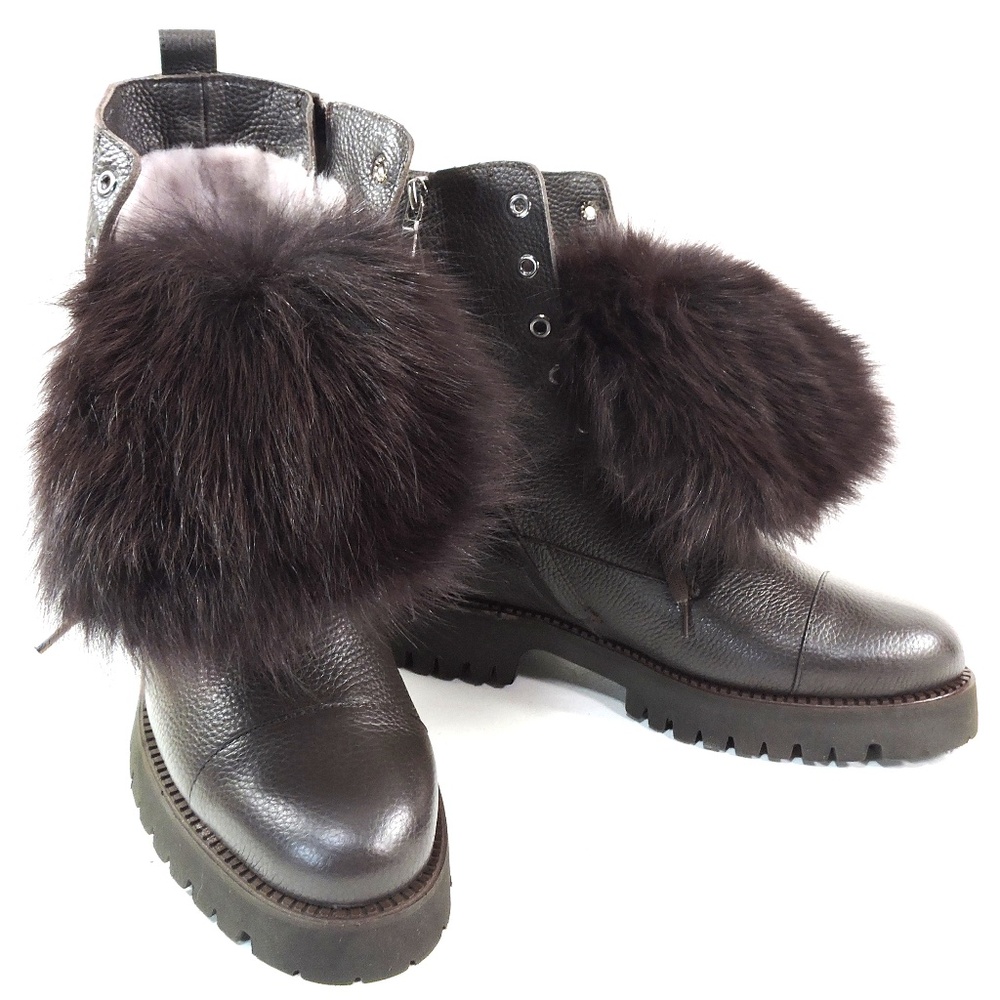 PAOLA FABIANI 🇮🇹 WOMEN'S BROWN SOFT LEATHER COMFORT WINTER FASHION BOOTIE